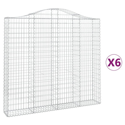Schanskorven 6 st gewelfd 200x30x180/200 cm ijzer 6 200 x 30 x 180/200 cm