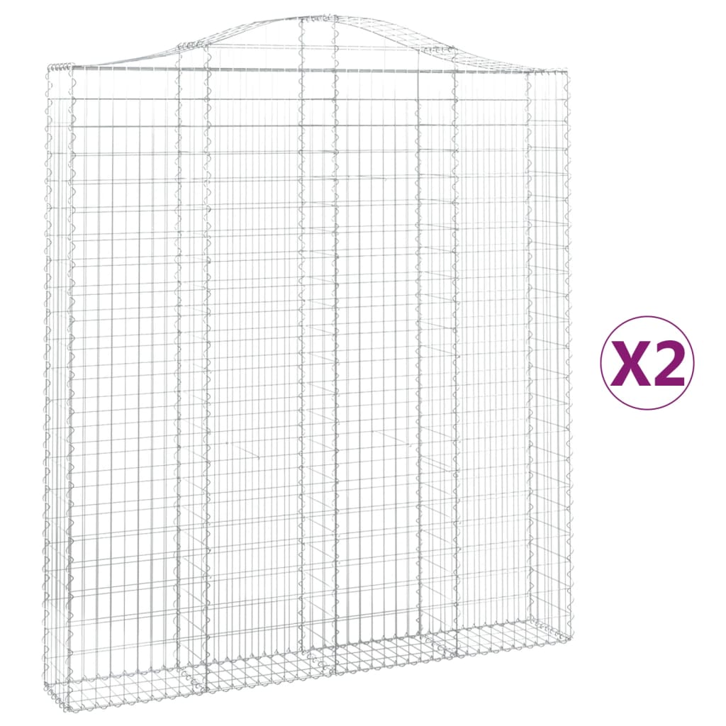 Schanskorven 2 st gewelfd 200x30x220/240 cm ijzer 2 200 x 30 x 220/240 cm