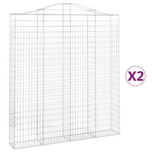 Schanskorven 2 st gewelfd 200x30x220/240 cm ijzer 2 200 x 30 x 220/240 cm