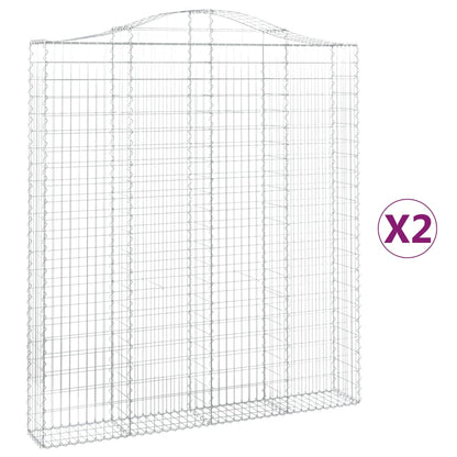 Schanskorven 2 st gewelfd 200x30x220/240 cm ijzer 2 200 x 30 x 220/240 cm