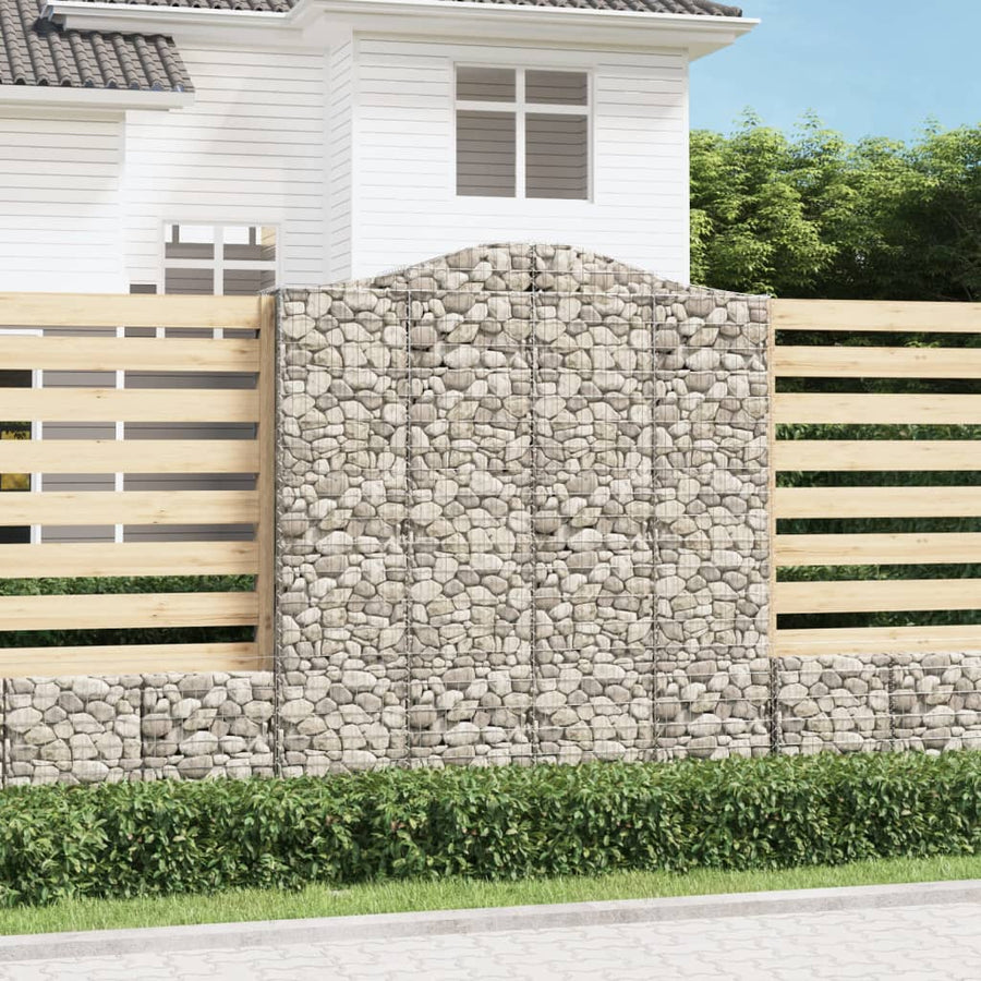 Schanskorven 2 st gewelfd 200x30x220/240 cm ijzer 2 200 x 30 x 220/240 cm