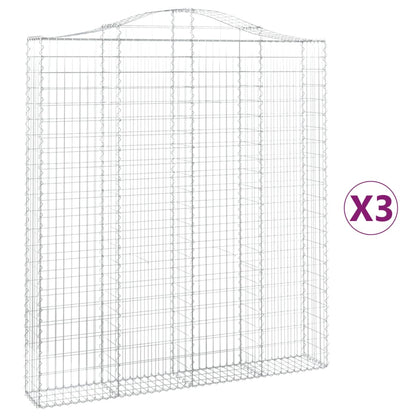 Schanskorven 3 st gewelfd 200x30x220/240 cm ijzer 3 200 x 30 x 220/240 cm