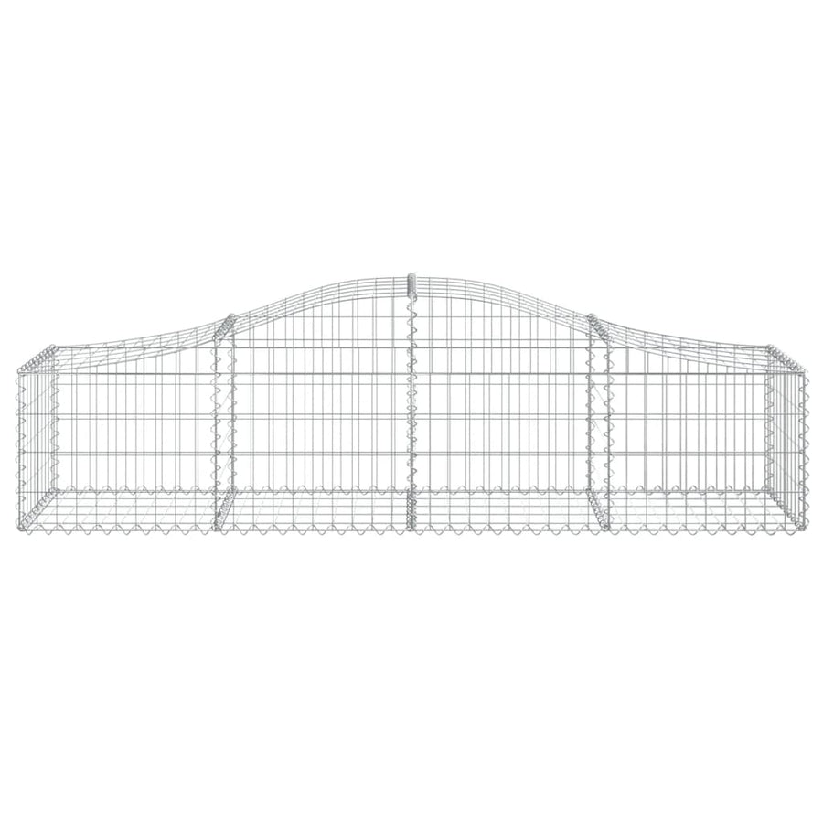 Schanskorven 2 st gewelfd 200x50x40/60 cm gegalvaniseerd ijzer 2 200 x 50 x 40/60 cm