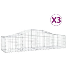 Schanskorven 3 st gewelfd 200x50x40/60 cm gegalvaniseerd ijzer 3 200 x 50 x 40/60 cm