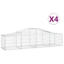 Schanskorven 4 st gewelfd 200x50x40/60 cm gegalvaniseerd ijzer 4 200 x 50 x 40/60 cm
