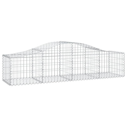 Schanskorven 4 st gewelfd 200x50x40/60 cm gegalvaniseerd ijzer 4 200 x 50 x 40/60 cm