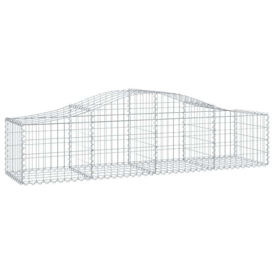 Schanskorven 4 st gewelfd 200x50x40/60 cm gegalvaniseerd ijzer 4 200 x 50 x 40/60 cm