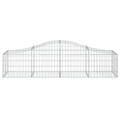 Schanskorven 4 st gewelfd 200x50x40/60 cm gegalvaniseerd ijzer 4 200 x 50 x 40/60 cm