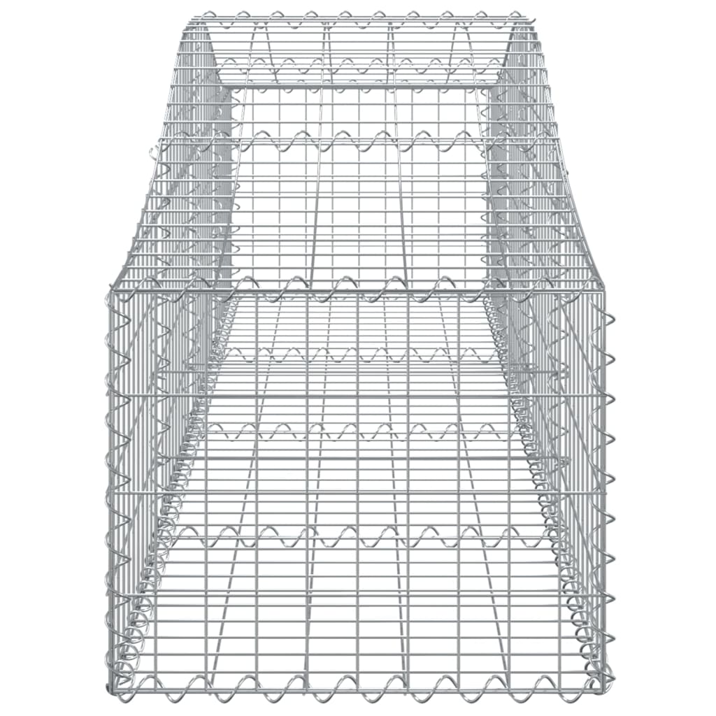 Schanskorven 4 st gewelfd 200x50x40/60 cm gegalvaniseerd ijzer 4 200 x 50 x 40/60 cm