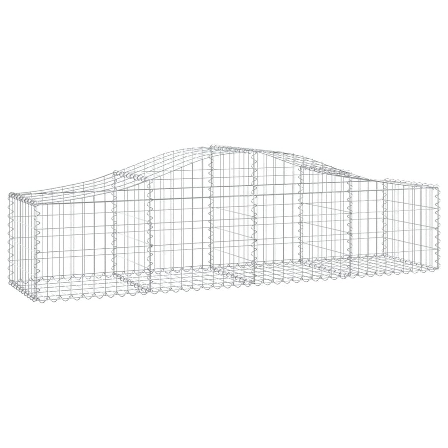 Schanskorven 7 st gewelfd 200x50x40/60 cm gegalvaniseerd ijzer 7 200 x 50 x 40/60 cm
