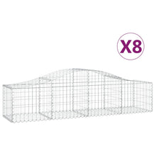 Schanskorven 8 st gewelfd 200x50x40/60 cm gegalvaniseerd ijzer 8 200 x 50 x 40/60 cm