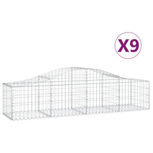 Schanskorven 9 st gewelfd 200x50x40/60 cm gegalvaniseerd ijzer 9 200 x 50 x 40/60 cm