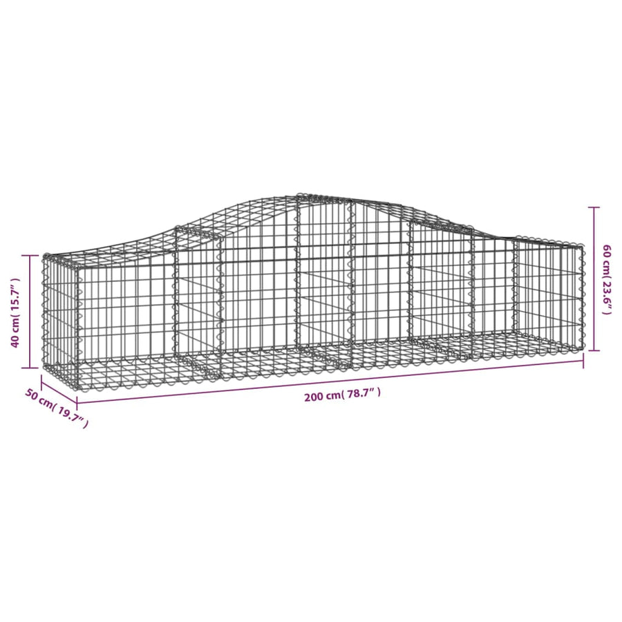 Schanskorven 11 st gewelfd 200x50x40/60 cm gegalvaniseerd ijzer 11 200 x 50 x 40/60 cm