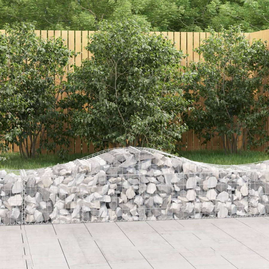Schanskorven 11 st gewelfd 200x50x40/60 cm gegalvaniseerd ijzer 11 200 x 50 x 40/60 cm
