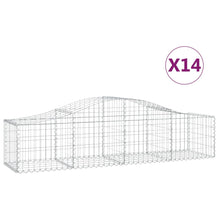 Schanskorven 14 st gewelfd 200x50x40/60 cm gegalvaniseerd ijzer 14 200 x 50 x 40/60 cm