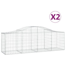 Schanskorven 2 st gewelfd 200x50x60/80 cm gegalvaniseerd ijzer 2 200 x 50 x 60/80 cm