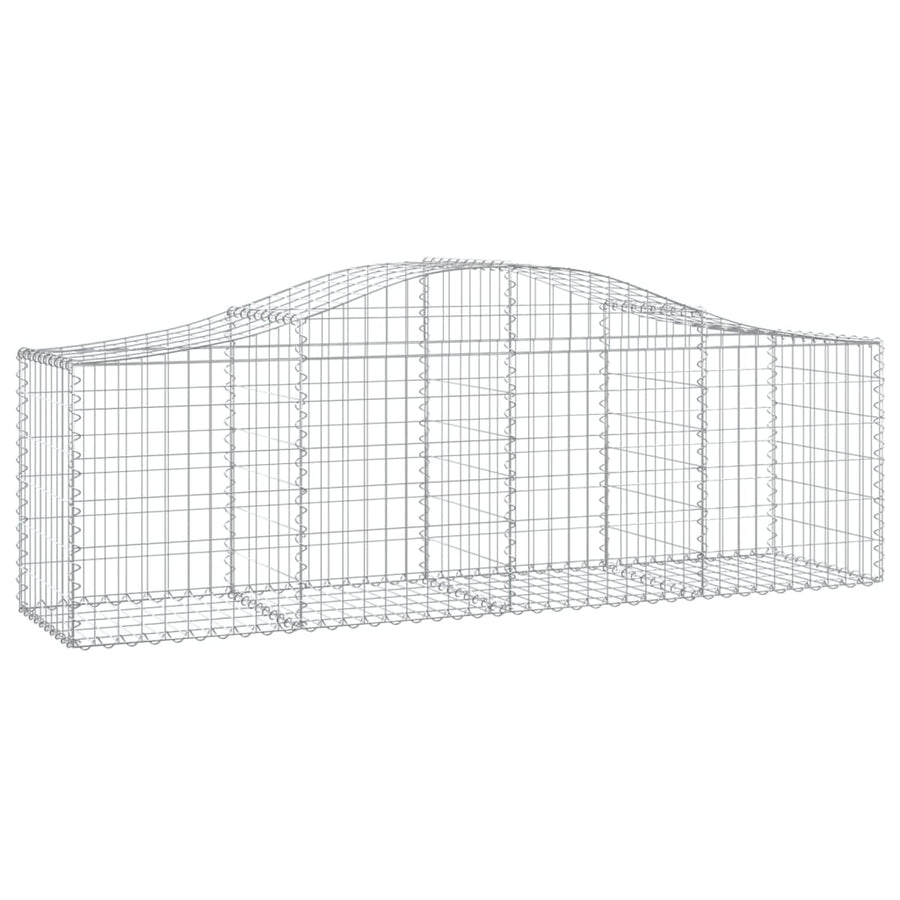Schanskorven 2 st gewelfd 200x50x60/80 cm gegalvaniseerd ijzer 2 200 x 50 x 60/80 cm