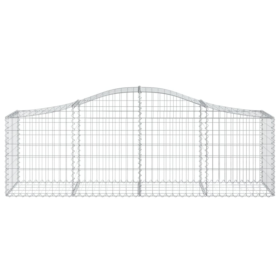 Schanskorven 2 st gewelfd 200x50x60/80 cm gegalvaniseerd ijzer 2 200 x 50 x 60/80 cm