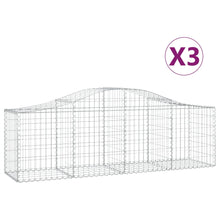 Schanskorven 3 st gewelfd 200x50x60/80 cm gegalvaniseerd ijzer 3 200 x 50 x 60/80 cm