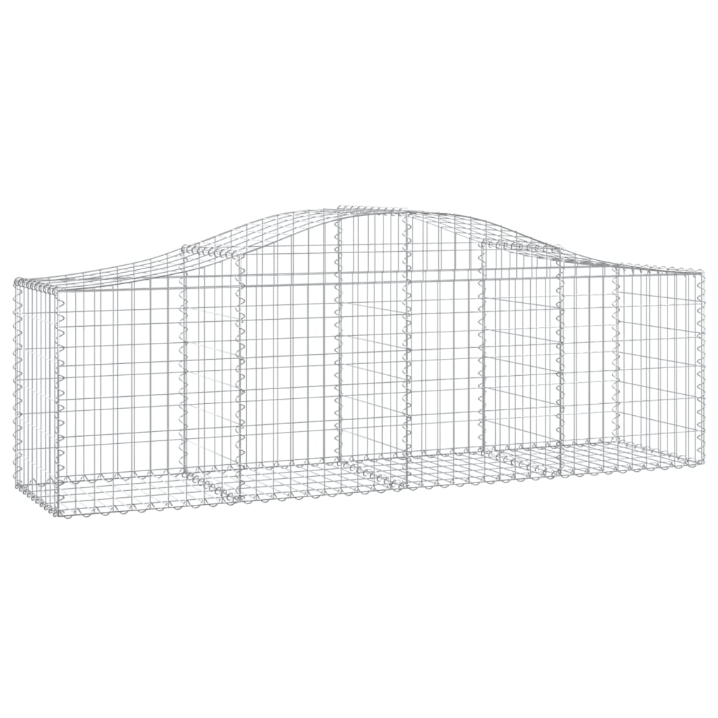 Schanskorven 4 st gewelfd 200x50x60/80 cm gegalvaniseerd ijzer 4 200 x 50 x 60/80 cm