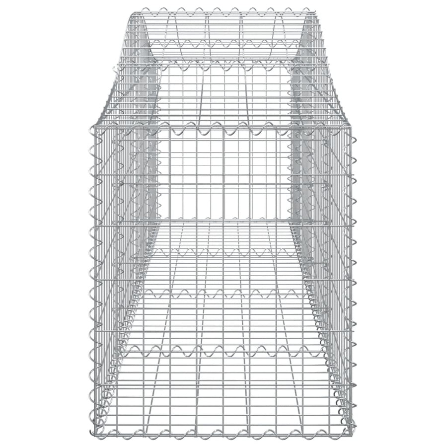 Schanskorven 4 st gewelfd 200x50x60/80 cm gegalvaniseerd ijzer 4 200 x 50 x 60/80 cm