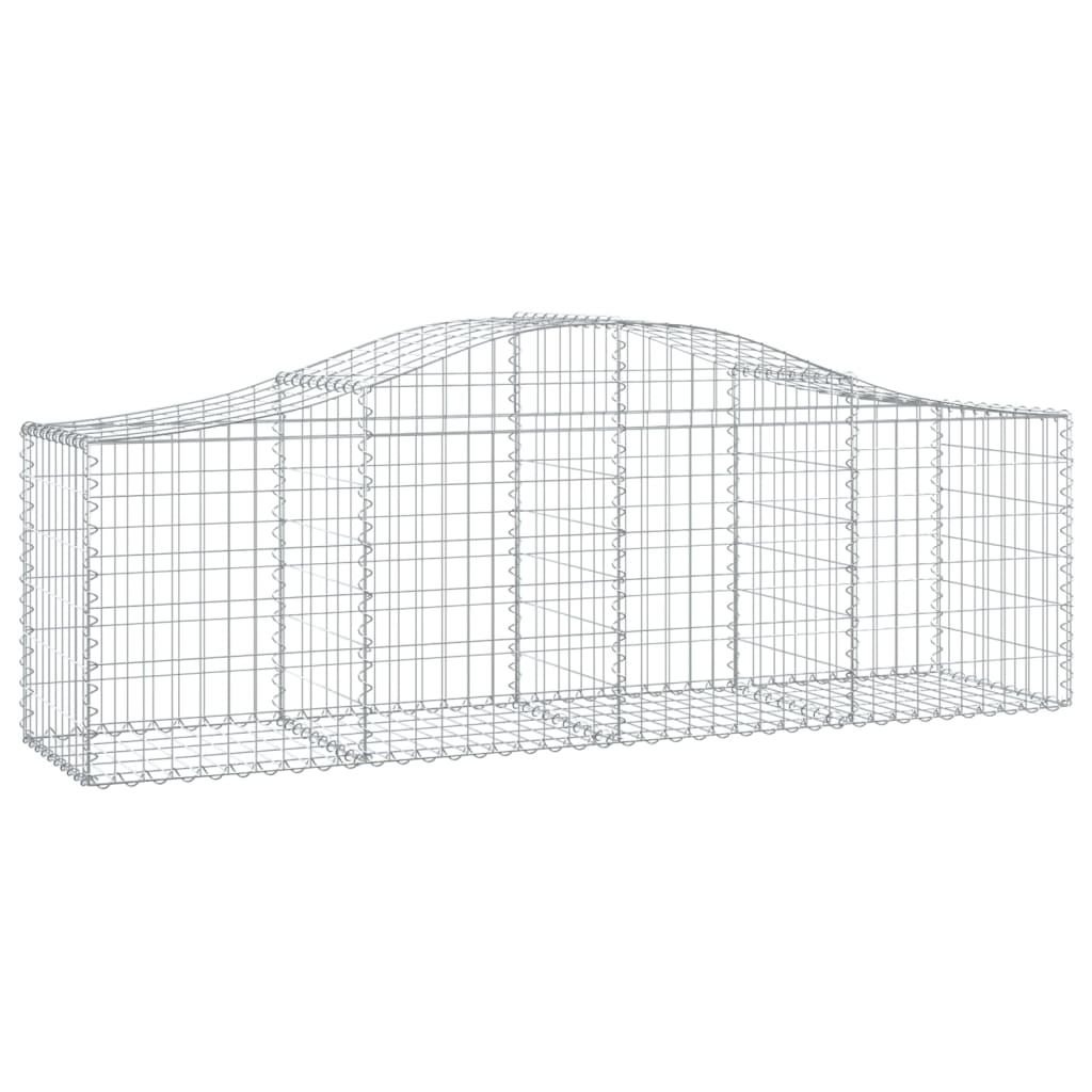 Schanskorven 5 st gewelfd 200x50x60/80 cm gegalvaniseerd ijzer 5 200 x 50 x 60/80 cm