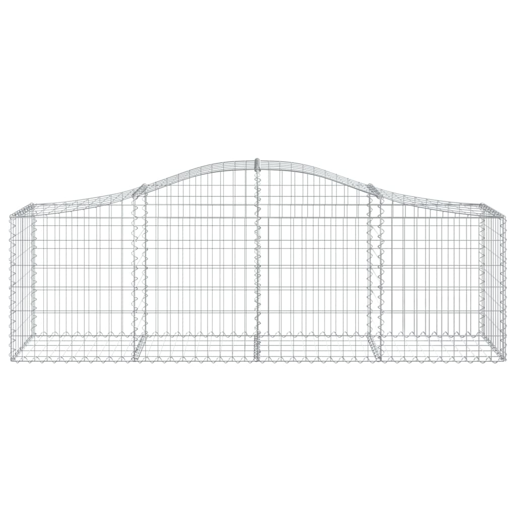 Schanskorven 5 st gewelfd 200x50x60/80 cm gegalvaniseerd ijzer 5 200 x 50 x 60/80 cm