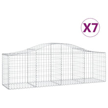 Schanskorven 7 st gewelfd 200x50x60/80 cm gegalvaniseerd ijzer 7 200 x 50 x 60/80 cm