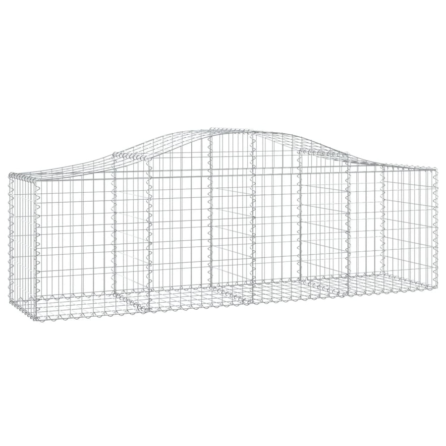 Schanskorven 8 st gewelfd 200x50x60/80 cm gegalvaniseerd ijzer 8 200 x 50 x 60/80 cm