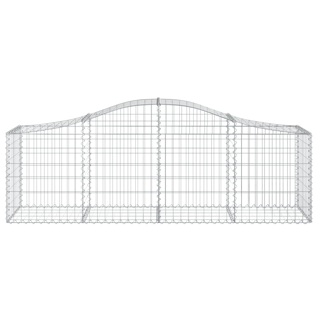 Schanskorven 8 st gewelfd 200x50x60/80 cm gegalvaniseerd ijzer 8 200 x 50 x 60/80 cm