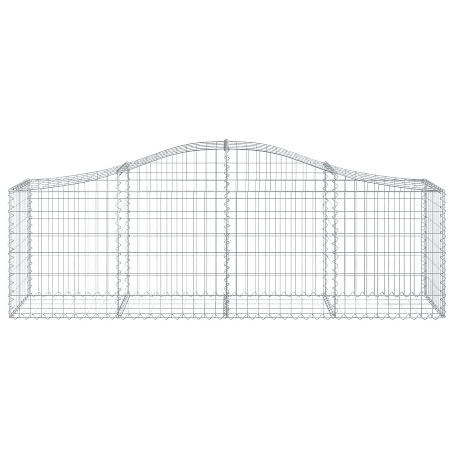 Schanskorven 8 st gewelfd 200x50x60/80 cm gegalvaniseerd ijzer 8 200 x 50 x 60/80 cm