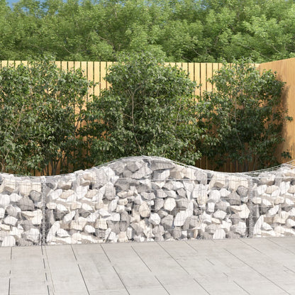 Schanskorven 8 st gewelfd 200x50x60/80 cm gegalvaniseerd ijzer 8 200 x 50 x 60/80 cm
