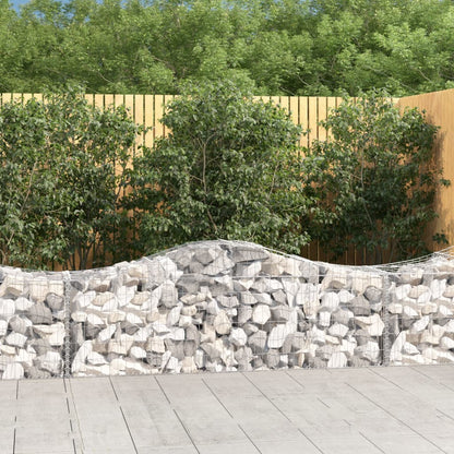 Schanskorven 9 st gewelfd 200x50x60/80 cm gegalvaniseerd ijzer 9 200 x 50 x 60/80 cm