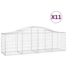 Schanskorven 11 st gewelfd 200x50x60/80 cm gegalvaniseerd ijzer 11 200 x 50 x 60/80 cm