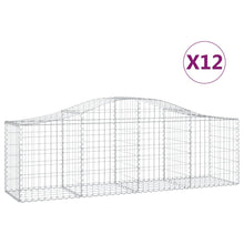 Schanskorven 12 st gewelfd 200x50x60/80 cm gegalvaniseerd ijzer 12 200 x 50 x 60/80 cm