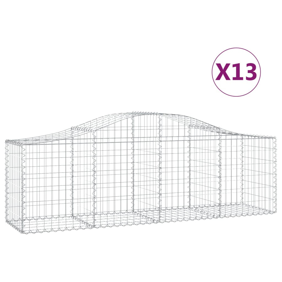 Schanskorven 13 st gewelfd 200x50x60/80 cm gegalvaniseerd ijzer 13 200 x 50 x 60/80 cm