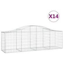 Schanskorven 14 st gewelfd 200x50x60/80 cm gegalvaniseerd ijzer 14 200 x 50 x 60/80 cm