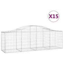 Schanskorven 15 st gewelfd 200x50x60/80 cm gegalvaniseerd ijzer 15 200 x 50 x 60/80 cm