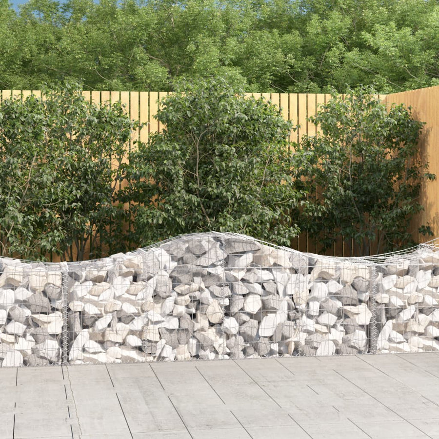 Schanskorven 15 st gewelfd 200x50x60/80 cm gegalvaniseerd ijzer 15 200 x 50 x 60/80 cm
