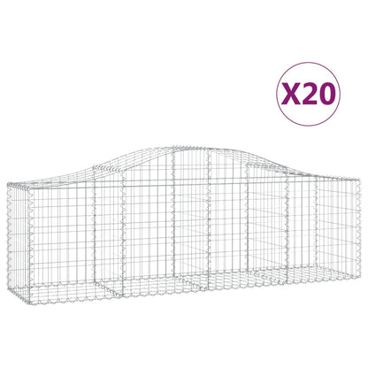 Schanskorven 20 st gewelfd 200x50x60/80 cm gegalvaniseerd ijzer 20 200 x 50 x 60/80 cm