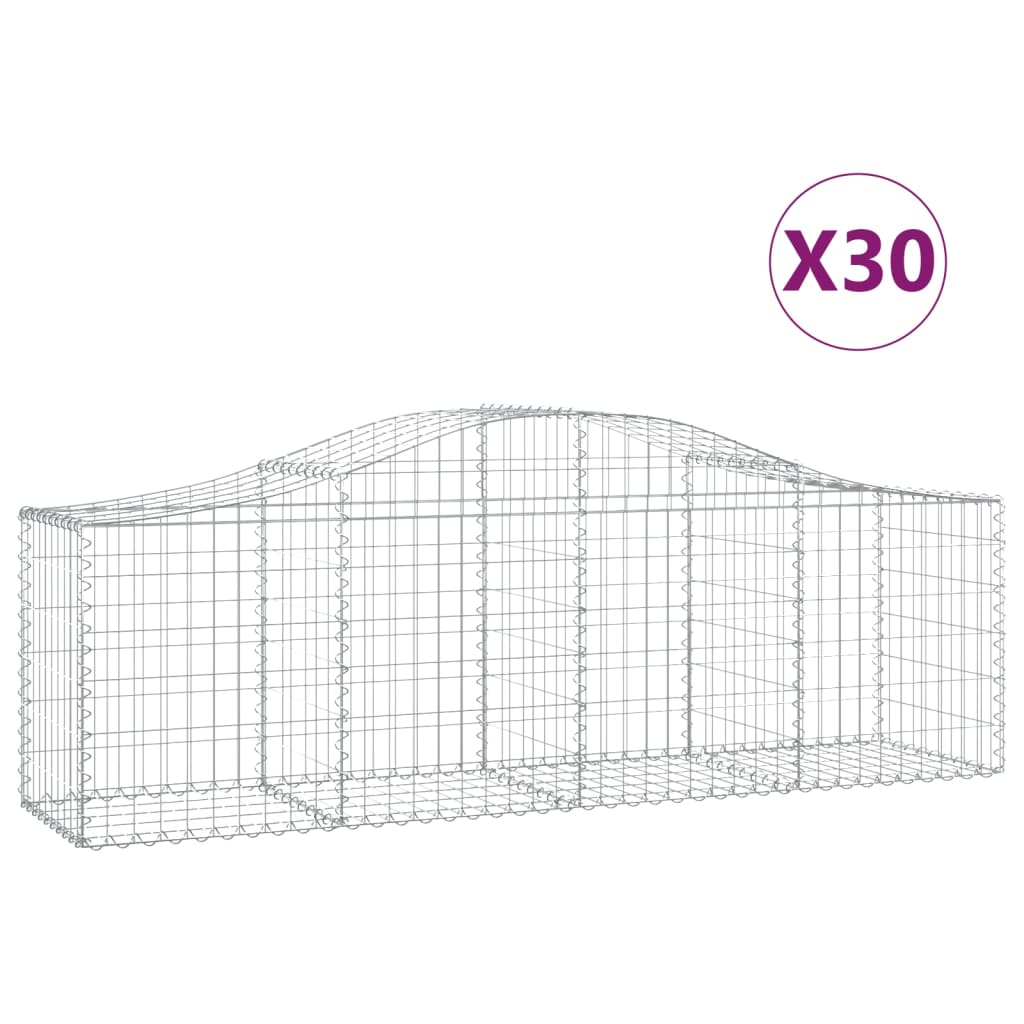 Schanskorven 30 st gewelfd 200x50x60/80 cm ijzer 30 200 x 50 x 60/80 cm