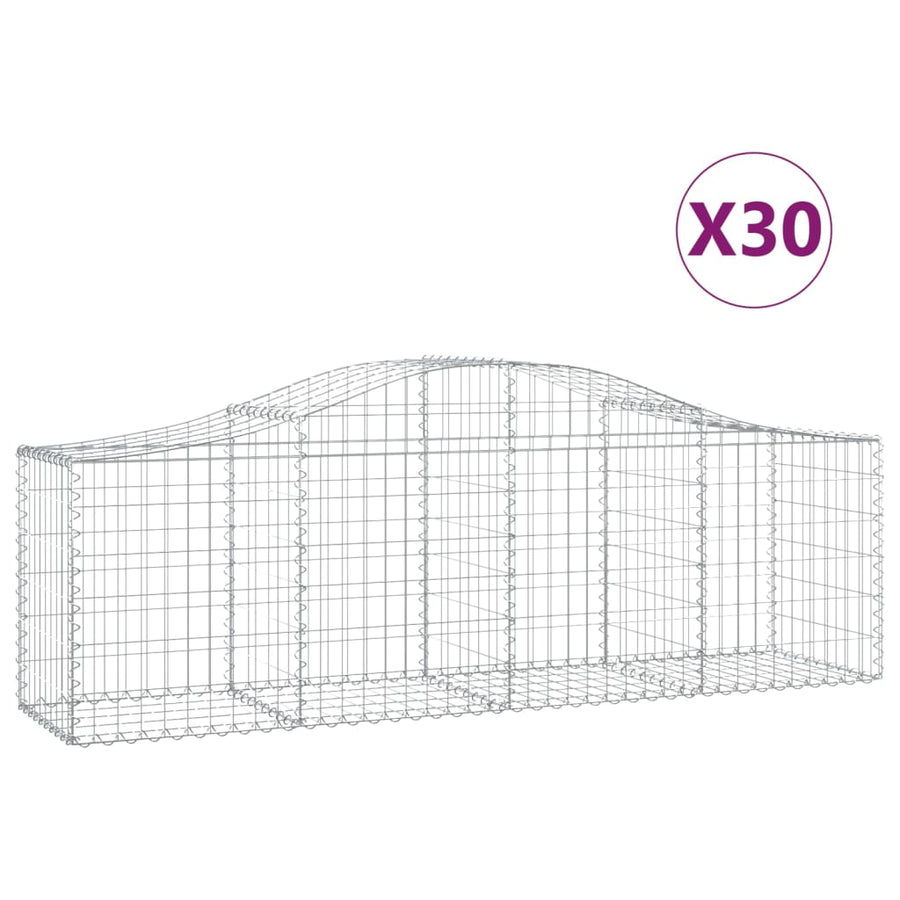 Schanskorven 30 st gewelfd 200x50x60/80 cm ijzer 30 200 x 50 x 60/80 cm