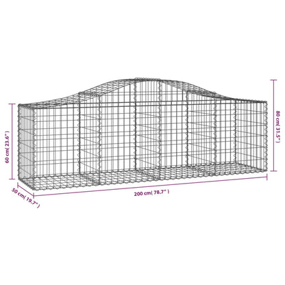 Schanskorven 30 st gewelfd 200x50x60/80 cm ijzer 30 200 x 50 x 60/80 cm