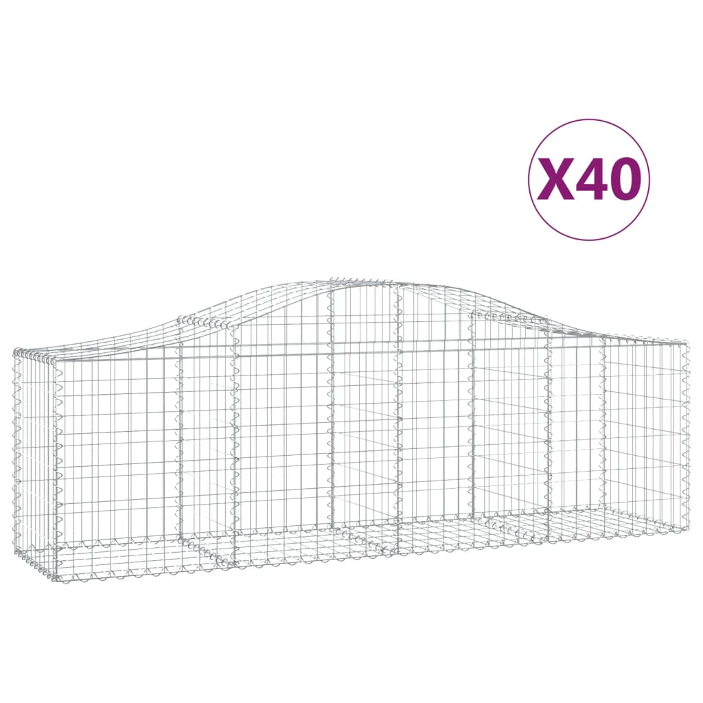 Schanskorven 40 st gewelfd 200x50x60/80 cm ijzer 40 200 x 50 x 60/80 cm