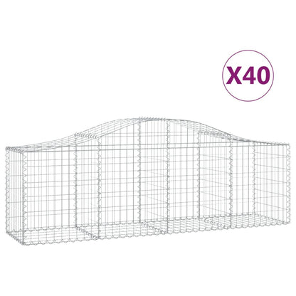 Schanskorven 40 st gewelfd 200x50x60/80 cm ijzer 40 200 x 50 x 60/80 cm