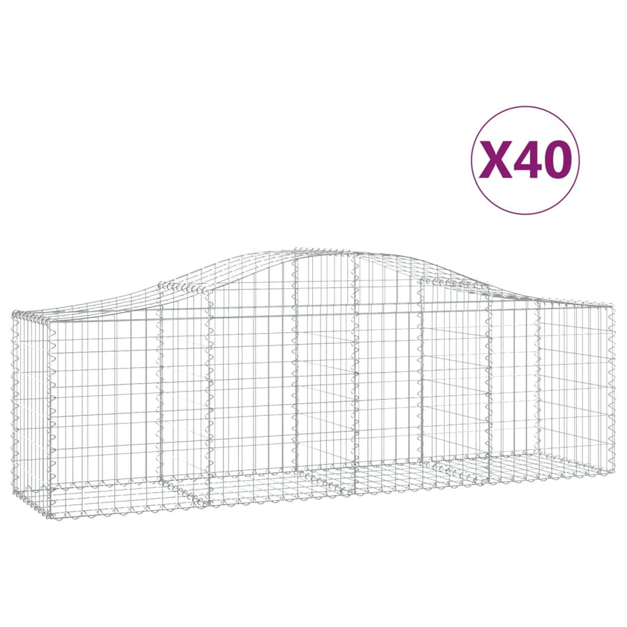 Schanskorven 40 st gewelfd 200x50x60/80 cm ijzer 40 200 x 50 x 60/80 cm