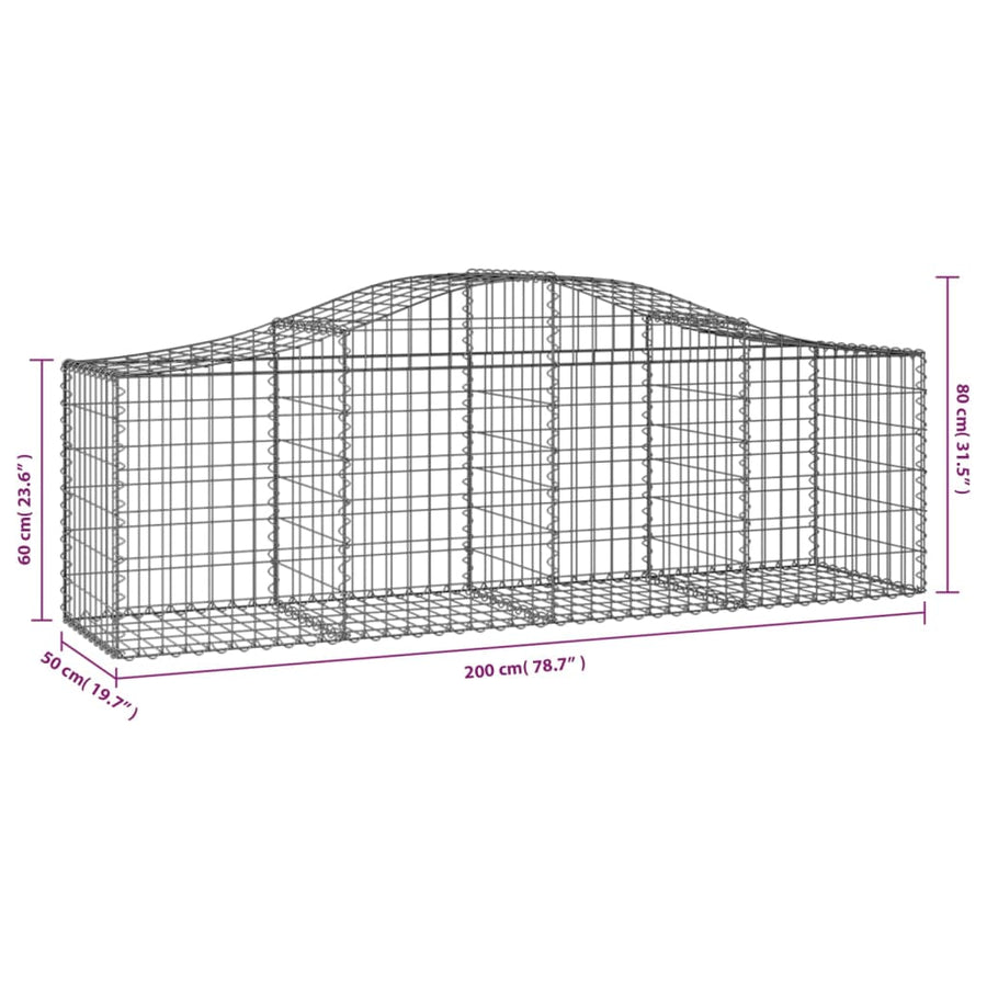 Schanskorven 50 st gewelfd 200x50x60/80 cm ijzer 50 200 x 50 x 60/80 cm