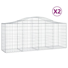Schanskorven 2 st gewelfd 200x50x80/100 cm gegalvaniseerd ijzer 2 200 x 50 x 80/100 cm