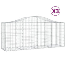 Schanskorven 3 st gewelfd 200x50x80/100 cm gegalvaniseerd ijzer 3 200 x 50 x 80/100 cm