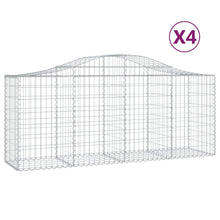 Schanskorven 4 st gewelfd 200x50x80/100 cm gegalvaniseerd ijzer 4 200 x 50 x 80/100 cm